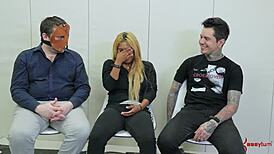 the submissive gets rimmed and fucked in the ass during a group fetish session.