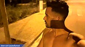tall bodybuilder flaunts naked ass on street 😏