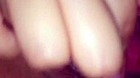 Latina amateur touches her shaved pussy