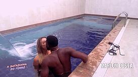 Marlon Costa Sucks Slut's Ass Bareback In Pool Cumshot