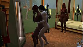 Dua Brunette Lesbian 3some Tiup Batang Pekut