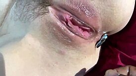 Fingering my hole until I squirt for my interracial partner