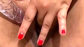 Thick Latina's Intense Wet Squirting Orgasm with Dildo