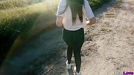 Petite latina teen bent over in public doggystyle creampie after wild bike ride