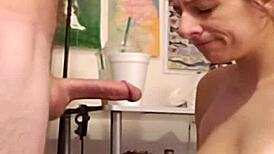 Amateur gf teases hard cock tip!