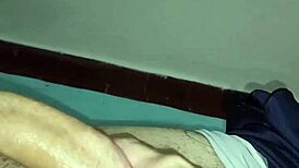 couple enjoys slow handjob session