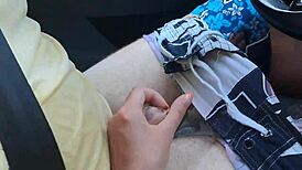 Teen Stepsister Gives Public Car Handjob on Forest Road