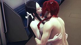 Uncensored hentai asian girl has sex in subway manga anime