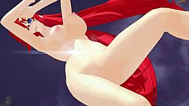 beautiful anime girl dances erotically in public outdoor setting