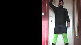 Blindfolded Bisexual Crossdresser Swallows His Own Pee In Masked Ring Gag Humiliation