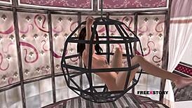 an animated cutie explores solo fun in 3d cartoon