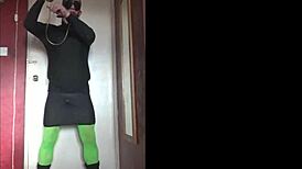 Blindfolded Bisexual Crossdresser Swallows His Own Pee In Masked Ring Gag Humiliation