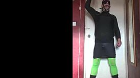 Blindfolded Bisexual Crossdresser Swallows His Own Pee In Masked Ring Gag Humiliation