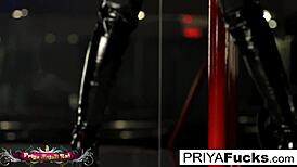Indian milf priya rai performs seductive striptease in night club, ripping clothes