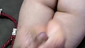 i gave her a footjob till i cummed on her tiny foot, oh god!