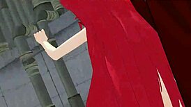 beautiful anime girl dances erotically in public outdoor setting