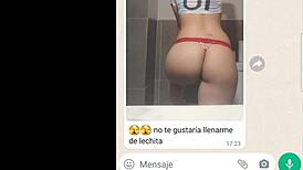 latina teen chats horny on web and phone, losing herself in desire