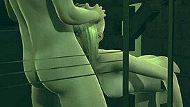 hey, wanna see a hot blonde hentai babe fucked by two through a wall?