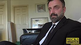 Skinny submissive explores deepthroat and riding techniques