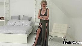 gill ellis, the unfaithful english milf, reveals her huge tits in lingerie