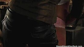 tied up blonde slave begs for mistress's rough fingers