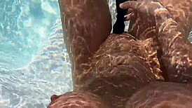 wow, pov milf in jacuzzi flashes big tits backstage for you