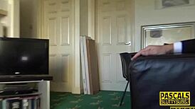 Skinny submissive explores deepthroat and riding techniques