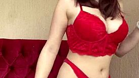 i'm in sexy red lingerie and my young 18+ brunette body is getting assfucked hard