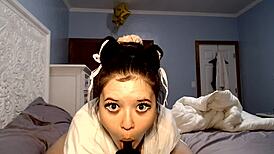 kitty gets anal creampie eating veggies