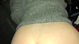 Real car sex with intense creampie finish