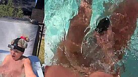 wow, pov milf in jacuzzi flashes big tits backstage for you