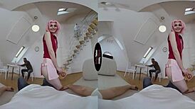 Virtual TABOO anime cosplay with DOUBLE BLOWJOB and HANDJOB