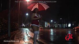 lisa walks naked on the street