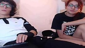 Nerd Sucks Girlfriend's Pussy on Cam