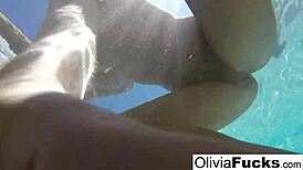 olivia enjoys summer pool time