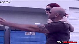 Bald stud pounds slutty redhead babe