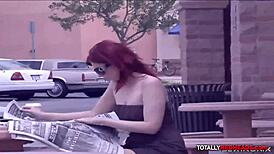 Bald stud pounds slutty redhead babe