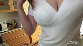 honoka teases ad with shaking tits