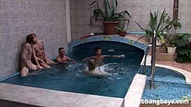 Fit guys fuck poolside