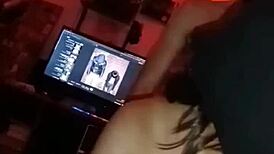 Latina prostitute bent over in doggystyle anal with monster cock cumshot