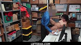 Big ass ebony teen Maya Morena caught shoplifting and fucked hard by burglar