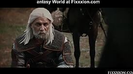 Old man masturbates wet shaved pussy