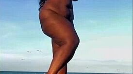 Day At The Beach With Big Ass Milf Natural Tits Ebony Mature