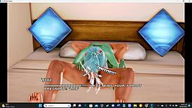 Intense femdom monster dominates in breeding island game with groping, oral submission, blowjob, and creampie