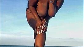 Day At The Beach With Big Ass Milf Natural Tits Ebony Mature
