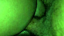 this homemade video shows a big black cock slowly entering an ebony girl's wet pussy.