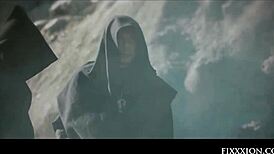 Old man masturbates wet shaved pussy