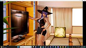 Intense femdom monster dominates in breeding island game with groping, oral submission, blowjob, and creampie