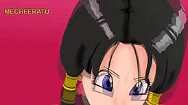 Videl rides that monster machine!