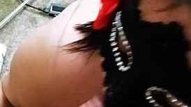 Curvy latina bbw eagerly sucks thick cock